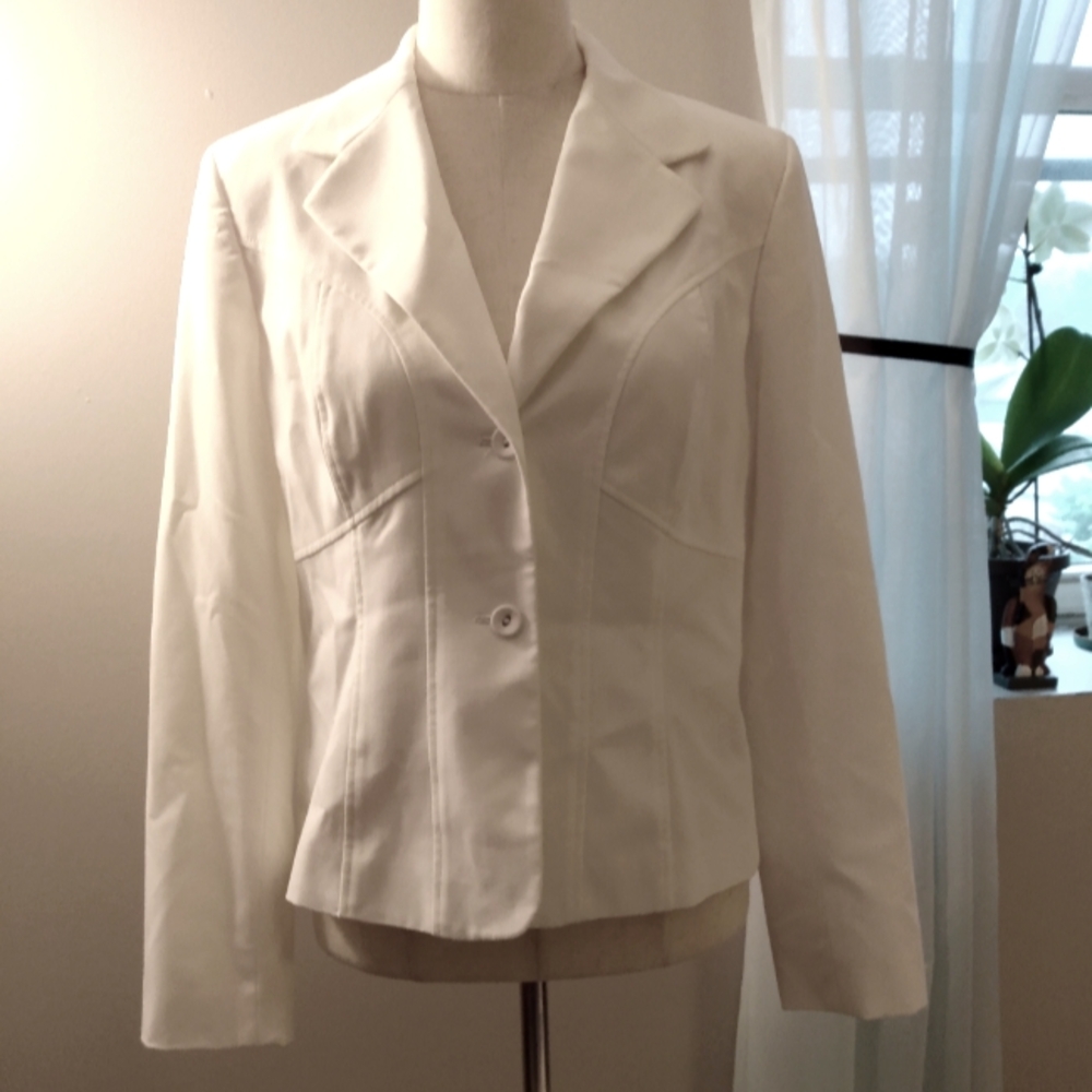 Worthington women's white fitted blazer, 10